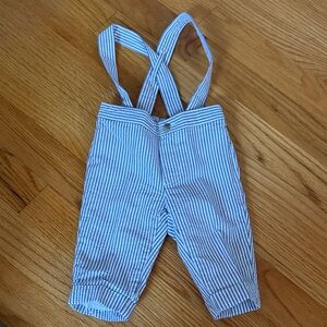 Janie and Jack Blue Seersucker Pants/Overalls